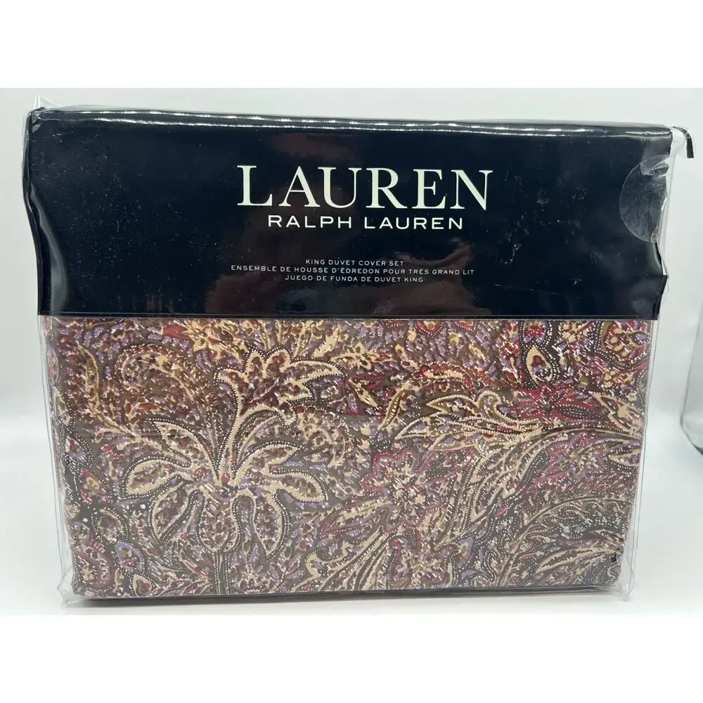 Ralph Lauren Hallie Refined Paisley King Duvet and 2 King Shams New,